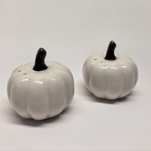White Pumpkin Salt And Pepper Shakers Small Fall Halloween Decor
